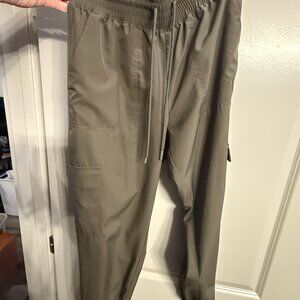 Never Not Hustling Jogger Pant Womens S Green Polyester Cargo Drawstring Stretch